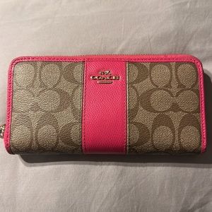 Brown and Pink Coach Wallet